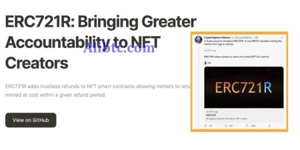 ERC721R新代币标准发布！允许用户在铸造NFT后反悔退款