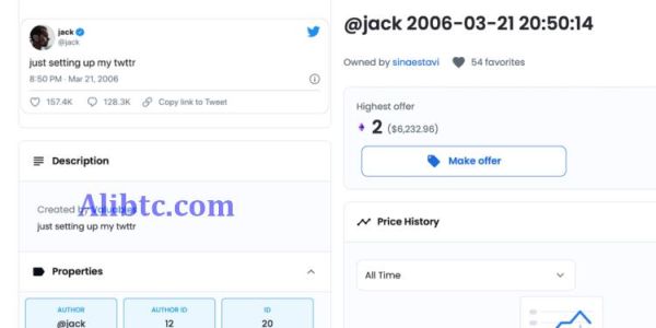 Jack Dorsey推特首则推文NFT拍卖落幕最高出价仅2ETH