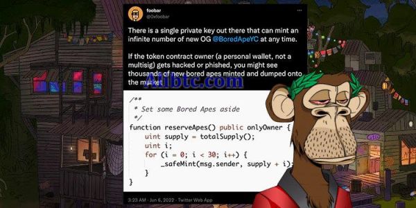 无聊猿爆合约含无限铸造漏洞！Yuga Labs创始人：已销毁问题私钥