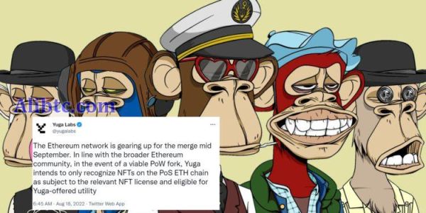 无聊猿紧抱以太坊PoS！Yuga Labs：合并后仅承认ETH PoS链NFT