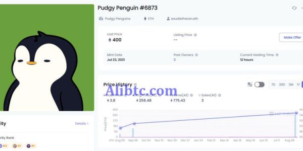 胖企鹅#6873破纪录以400ETH售出 官方成立9人顾问团