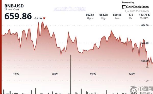 投资者权衡突破潜力，币安币BNB价格维持在660美元附近