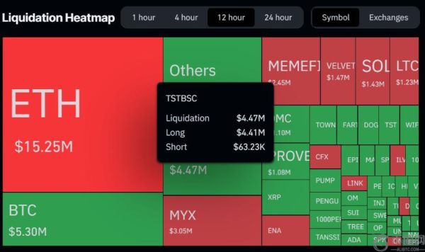 受币安启发的 TST 代币在短时间内暴跌 69%，市场波动引发大规模清算